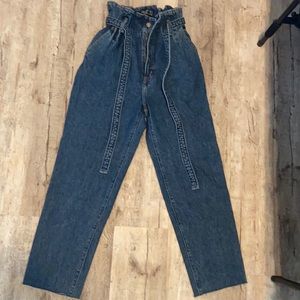 Abercrombie Dark Wash Paperbag Waist Jeans